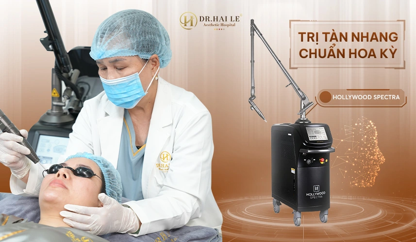 Trị Tàn Nhang Hollywood Spectra 3 Laser tác động chọn lọc vào melanin, hạn chế tổn thương mô lành