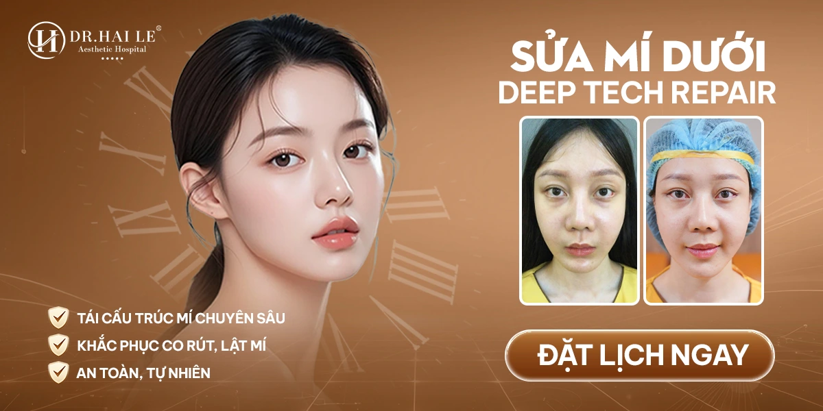 Sửa mí dưới Deep Tech Repair tại Bệnh viện Thẩm mỹ Dr.Hải Lê – Chuẩn y khoa, an toàn