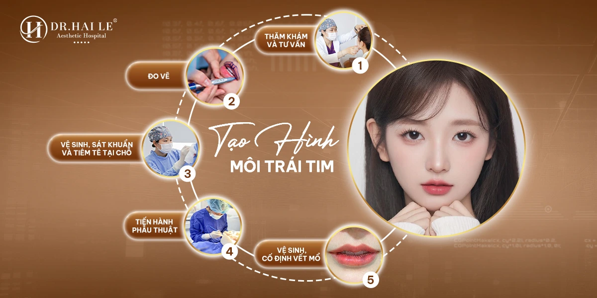 Tạo hình môi trái tim chuẩn y khoa – đường cong Cupid’s Bow rõ nét, hài hòa gương mặt