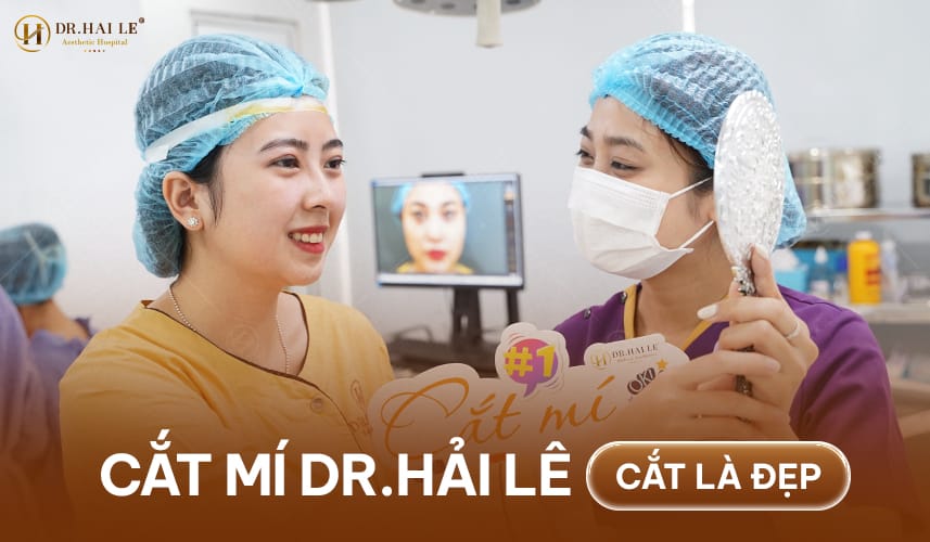 Quy trình đo vẽ cắt mí A.I chuẩn tỷ lệ tại Dr.Hải Lê