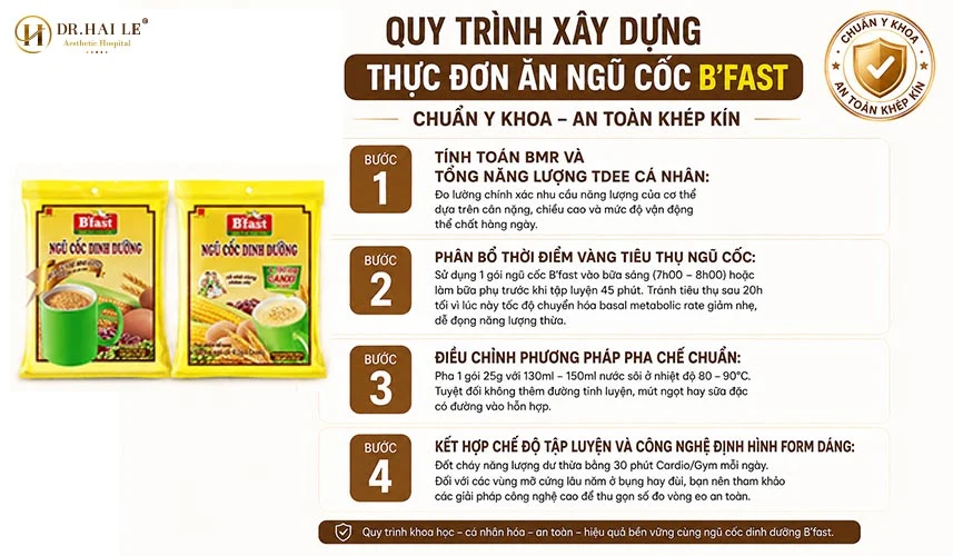 Để tận dụng tối đa giá trị dinh dưỡng của ngũ cốc B'fast mà vẫn đảm bảo giữ được phom dáng thon gọn