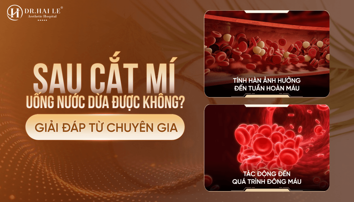 sau cat mi uong nuoc dua duoc khong giai dap
