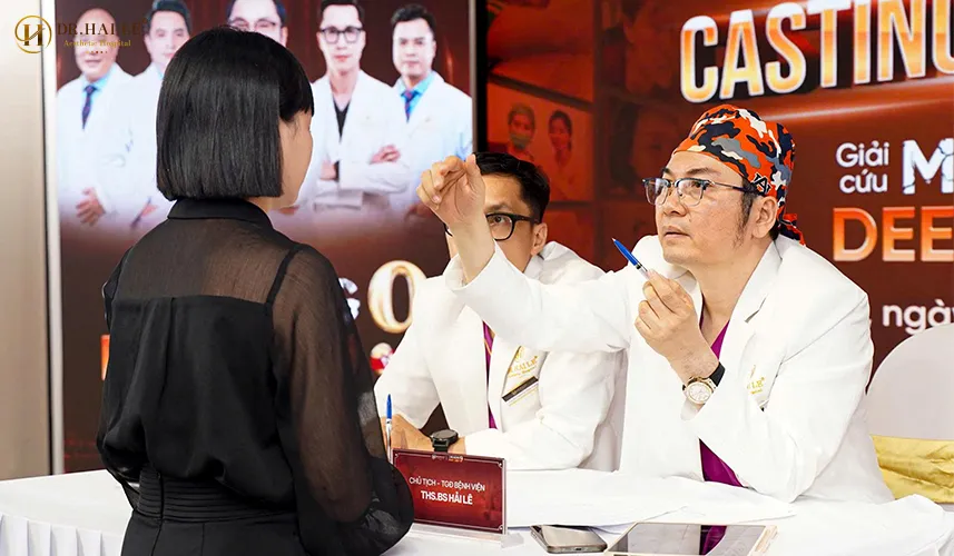 ThS.BS Hải Lê thăm khám và tư vấn sửa mí chuyên sâu