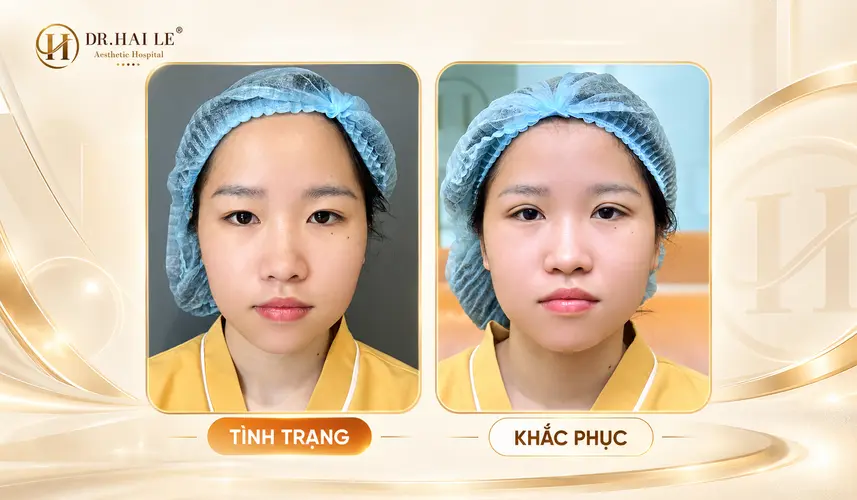 So sánh đôi mắt của khách hàng trước cắt mí và giai đoạn sau phẫu thuật tại Dr. Hải Lê.